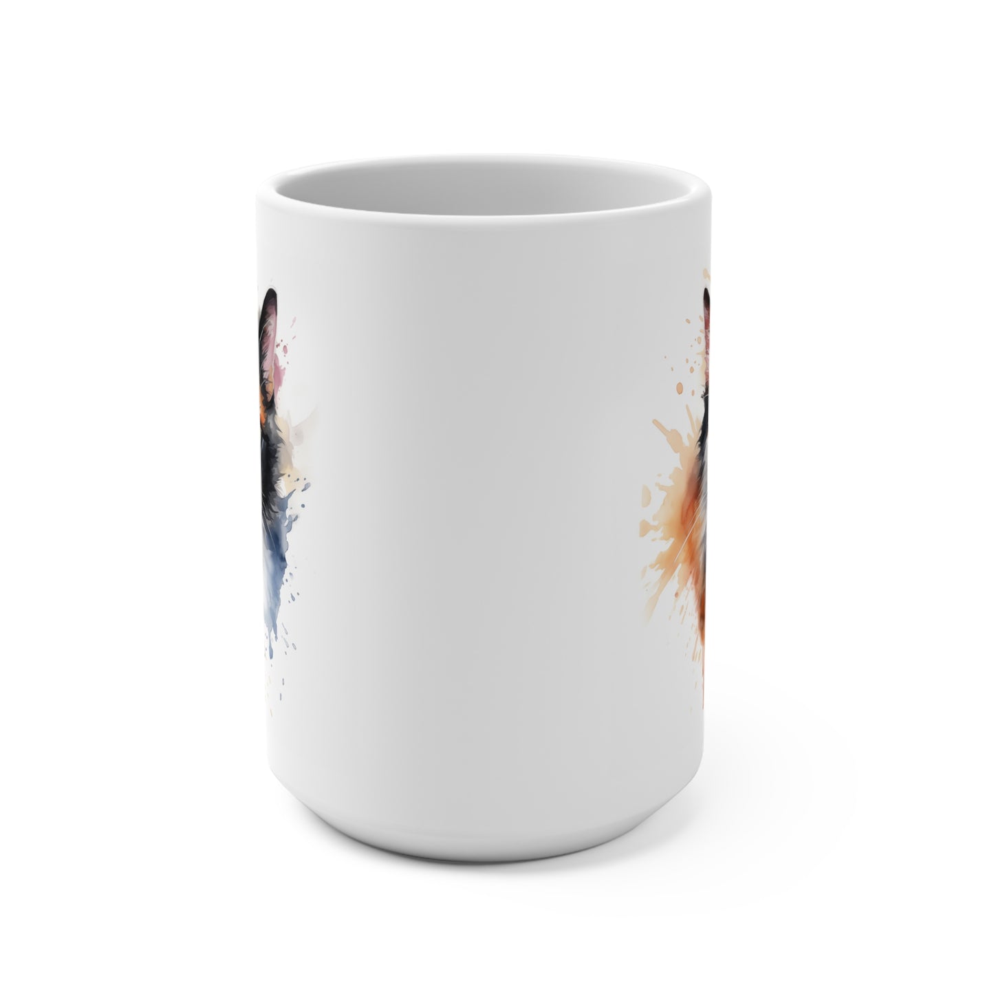 Calico Cat Mug - Cute Animal Coffee Cup, 15oz Ceramic Tea Mug, Cat Lover Gift, Pet Owner Present, Adorable Kitty Drinkware, Unique Feline
