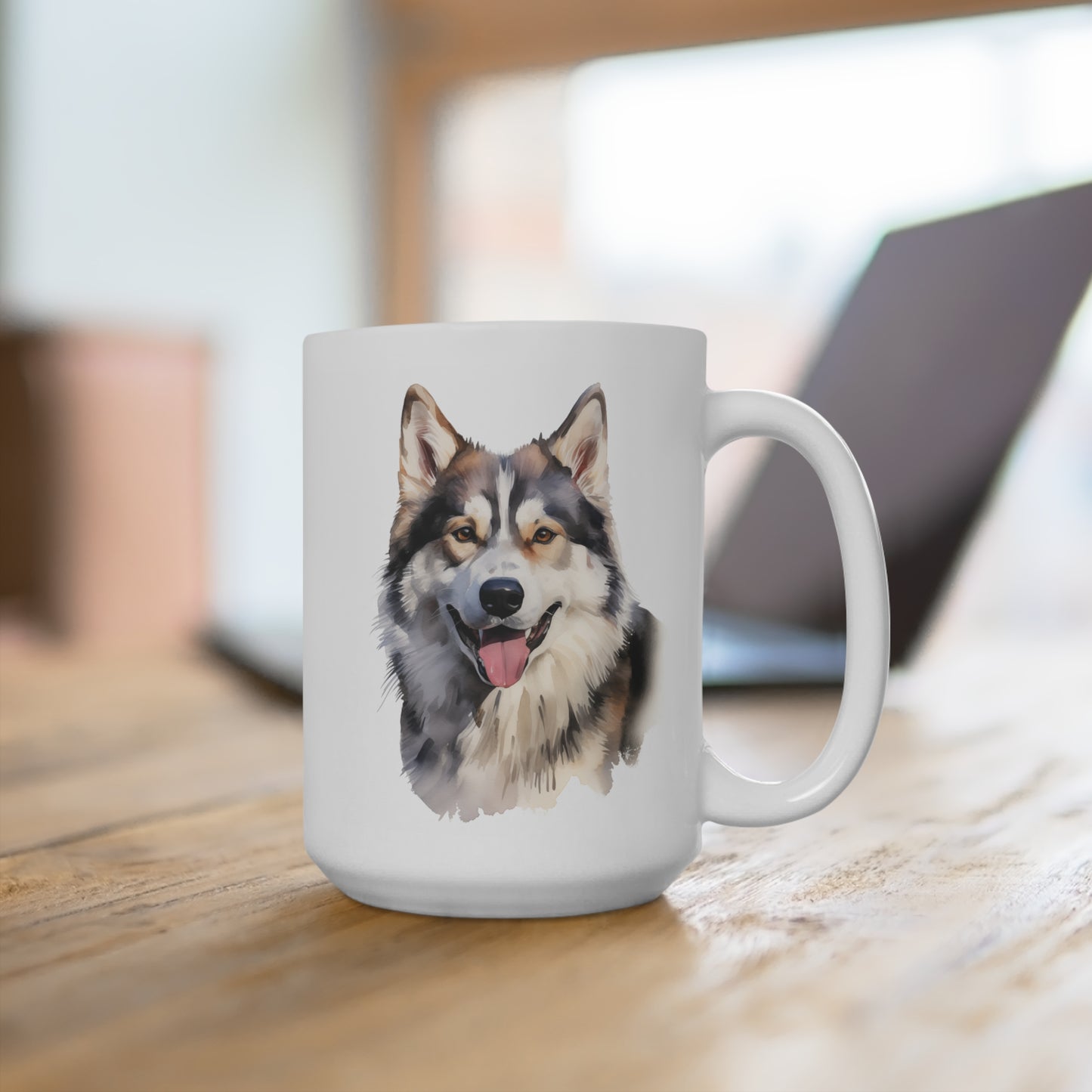 Alaskan Malamute Lover Mug, Dog Lover Coffee Cup, Cute Pet Owner Gift, Animal Print Tea Mug, Unique Canine Gift, Husky Puppy Ceramic Mug,