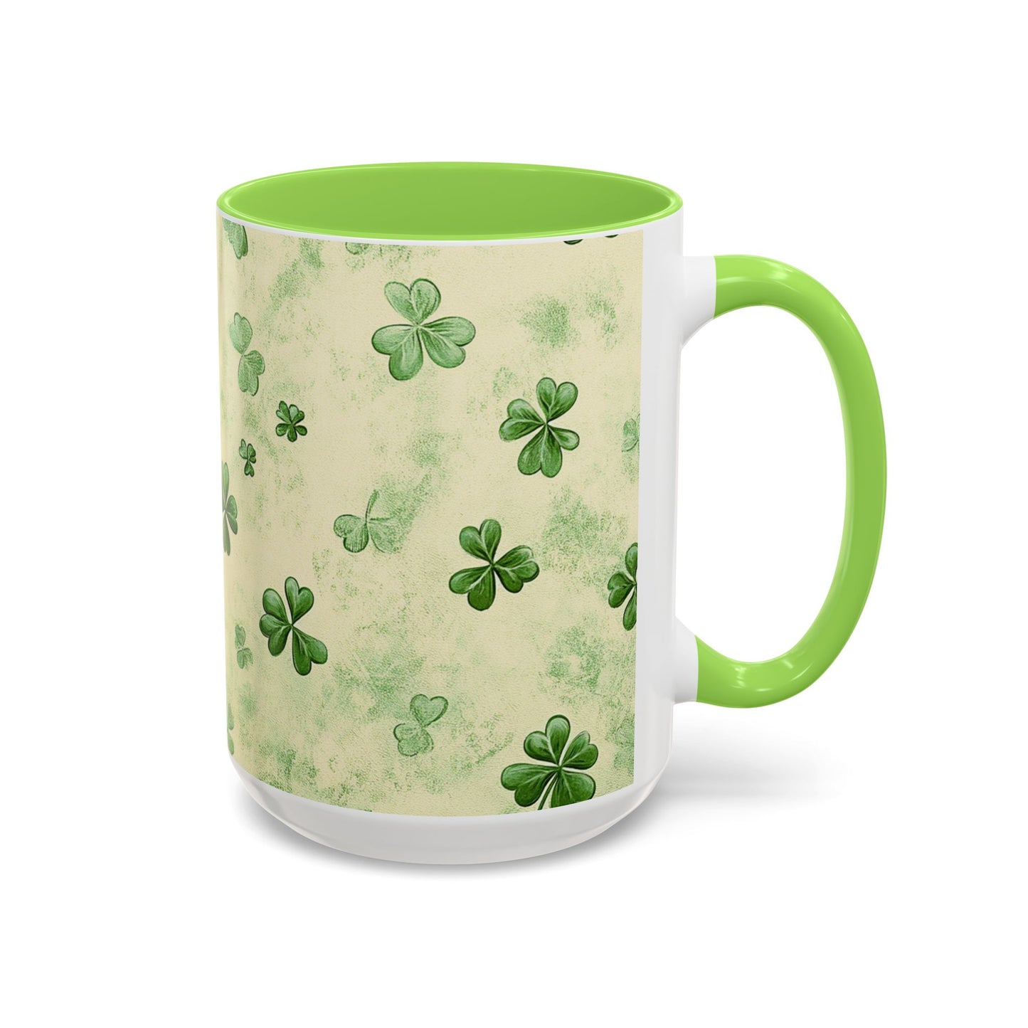 Shamrock Pattern Colorful Mugs | 11oz - 15oz Ceramic Coffee Cups for St. Patrick's Day - Everyday Use