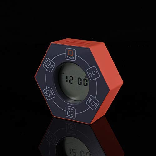 Home & Office Timer with Clock, 5,15, 30, 45, 60 Minute Preset Countdown Timer, Easy-to-Use Time Management Tool (Cyan)