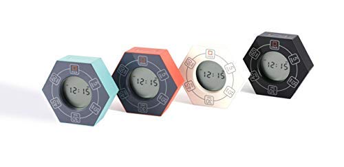 Home & Office Timer with Clock, 5,15, 30, 45, 60 Minute Preset Countdown Timer, Easy-to-Use Time Management Tool (Cyan)