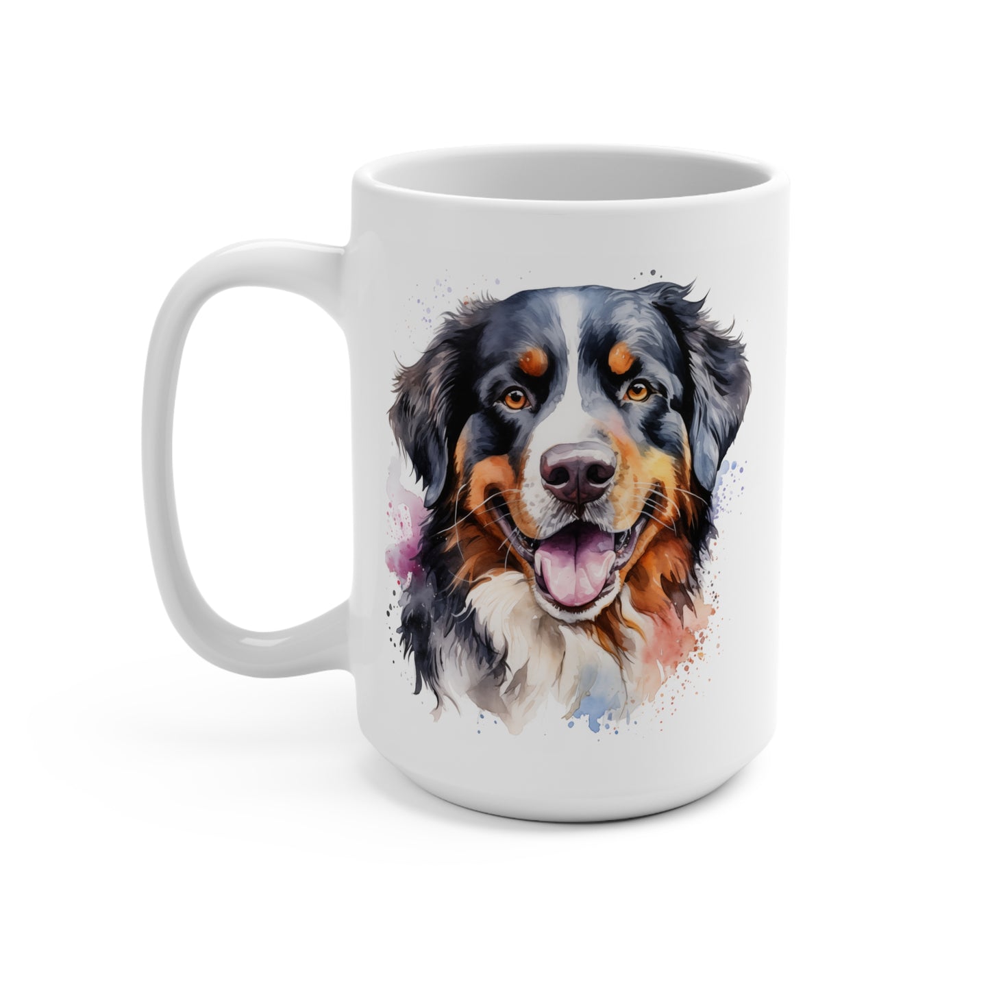 Bernese Mountain Dog Lover Mug 15oz, Cute Puppy Coffee Cup, Dog Mom Gift, Pet Owner Present, Animal Lover Drinkware
