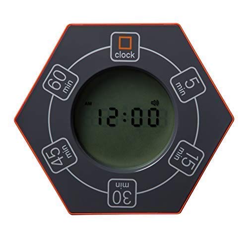Home & Office Timer with Clock, 5,15, 30, 45, 60 Minute Preset Countdown Timer, Easy-to-Use Time Management Tool (Cyan)