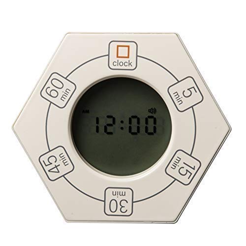 Home & Office Timer with Clock, 5,15, 30, 45, 60 Minute Preset Countdown Timer, Easy-to-Use Time Management Tool (Cyan)