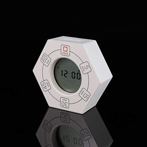 Home & Office Timer with Clock, 5,15, 30, 45, 60 Minute Preset Countdown Timer, Easy-to-Use Time Management Tool (Cyan)