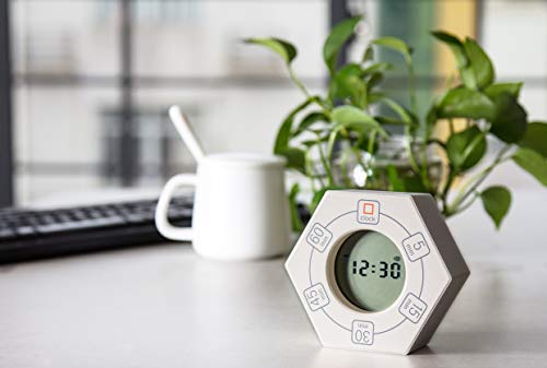 Home & Office Timer with Clock, 5,15, 30, 45, 60 Minute Preset Countdown Timer, Easy-to-Use Time Management Tool (Cyan)