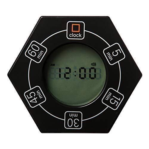 Home & Office Timer with Clock, 5,15, 30, 45, 60 Minute Preset Countdown Timer, Easy-to-Use Time Management Tool (Cyan)