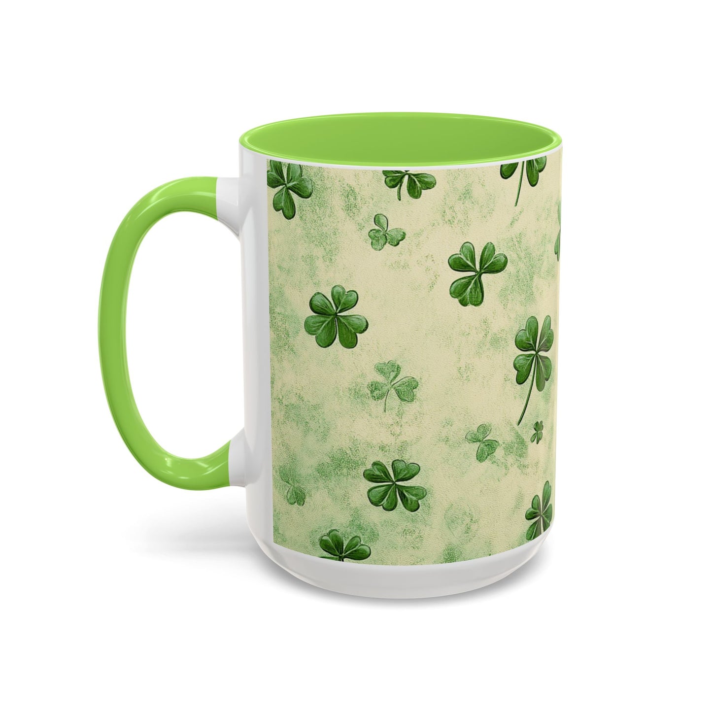 Shamrock Pattern Colorful Mugs | 11oz - 15oz Ceramic Coffee Cups for St. Patrick's Day - Everyday Use