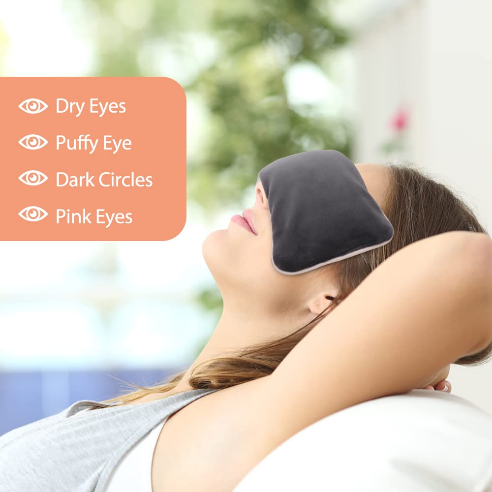 Unscented Weighted Eye Pillow - Soft Plush Removable Cover, Moist Heat & Cold Therapy, Natural Aromatherapy Eye Compress Pillow for Relaxation, Yoga, Meditation, and Sleep, Green