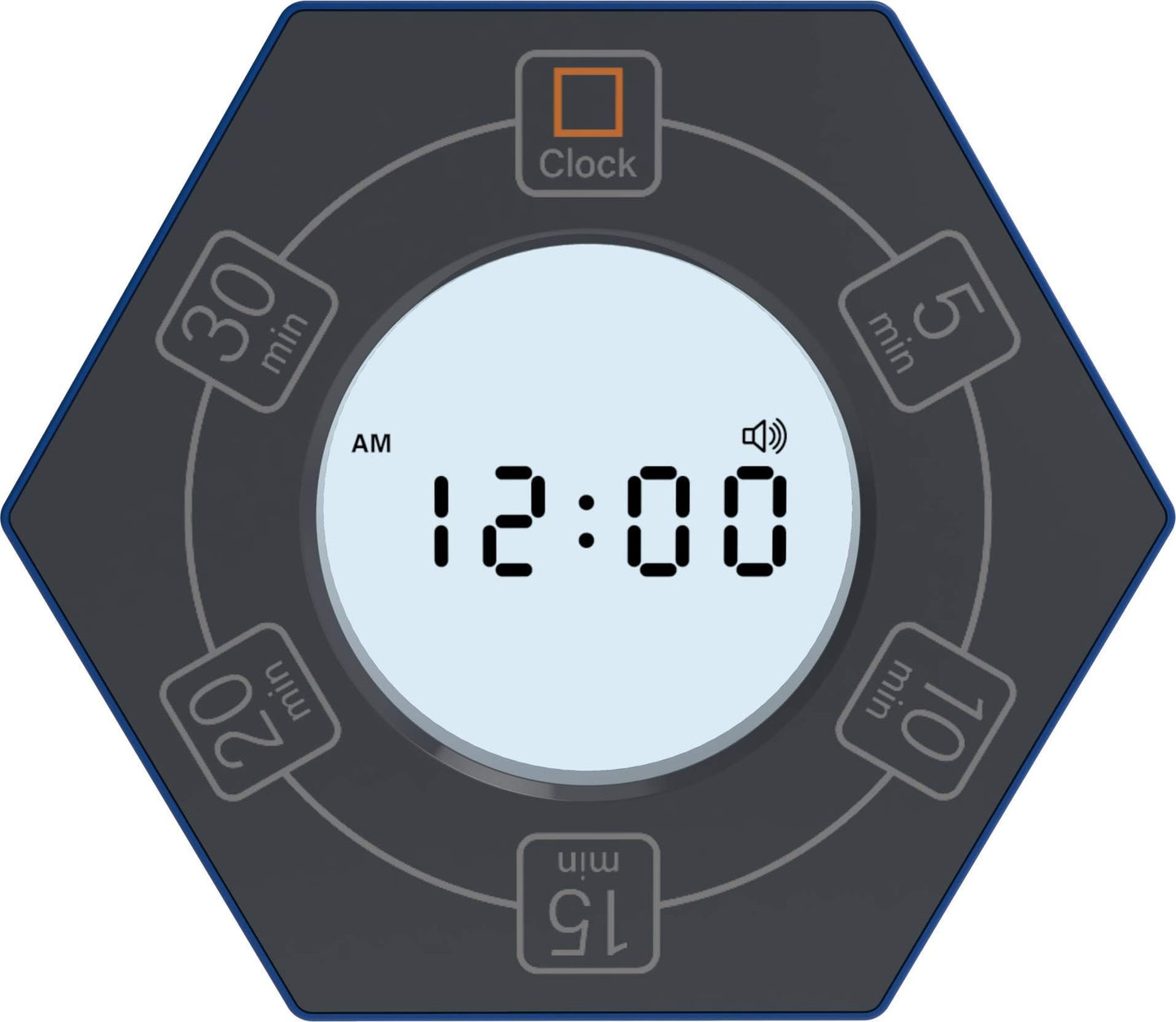 Home & Office Timer with Clock, 5,15, 30, 45, 60 Minute Preset Countdown Timer, Easy-to-Use Time Management Tool (Cyan)