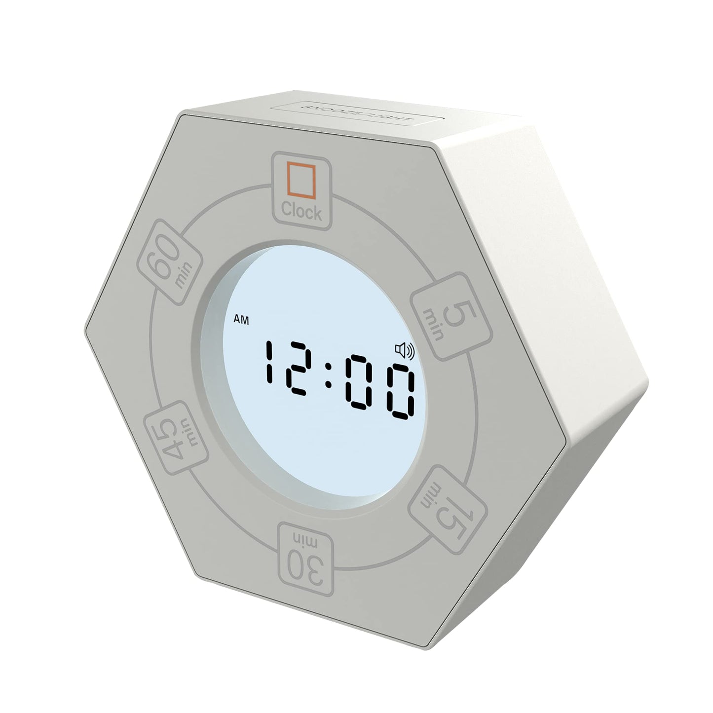 Home & Office Timer with Clock, 5,15, 30, 45, 60 Minute Preset Countdown Timer, Easy-to-Use Time Management Tool (Cyan)