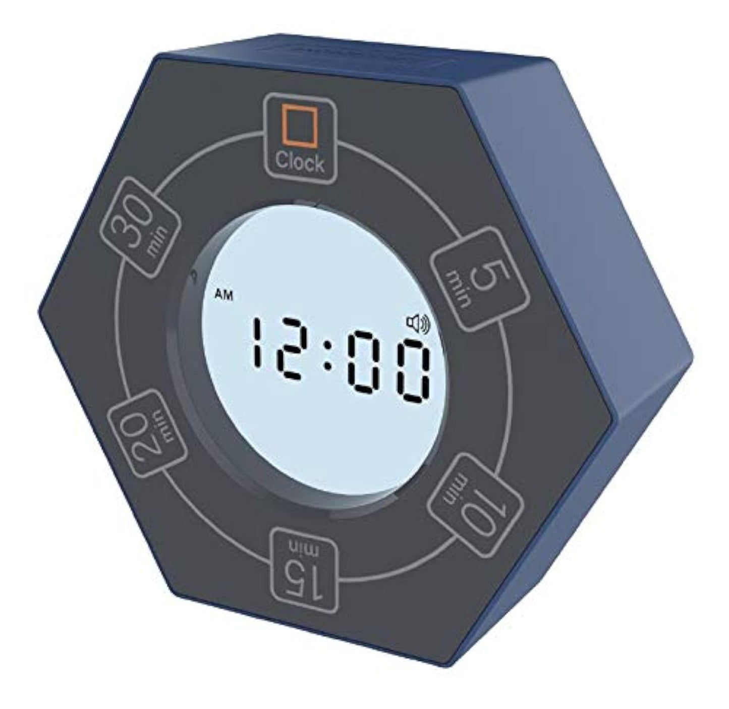 Home & Office Timer with Clock, 5,15, 30, 45, 60 Minute Preset Countdown Timer, Easy-to-Use Time Management Tool (Cyan)