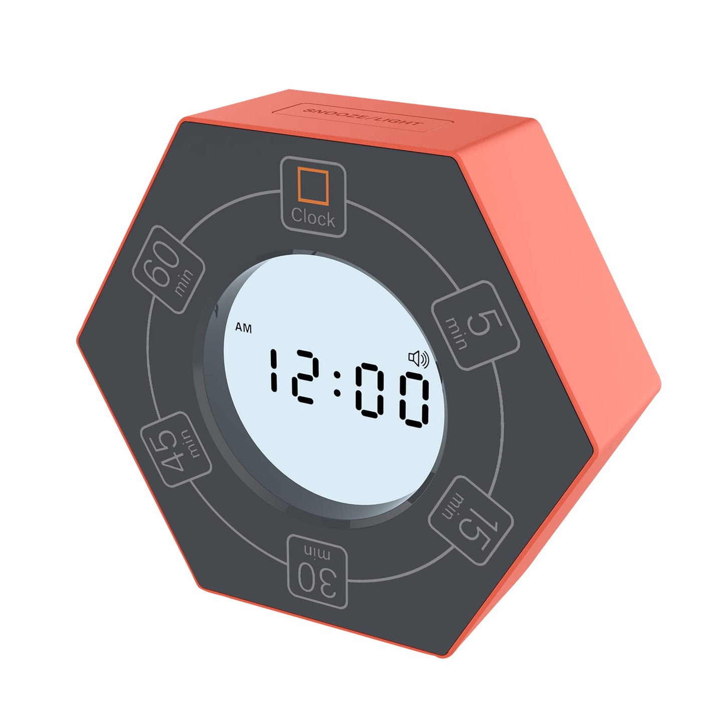 Home & Office Timer with Clock, 5,15, 30, 45, 60 Minute Preset Countdown Timer, Easy-to-Use Time Management Tool (Cyan)