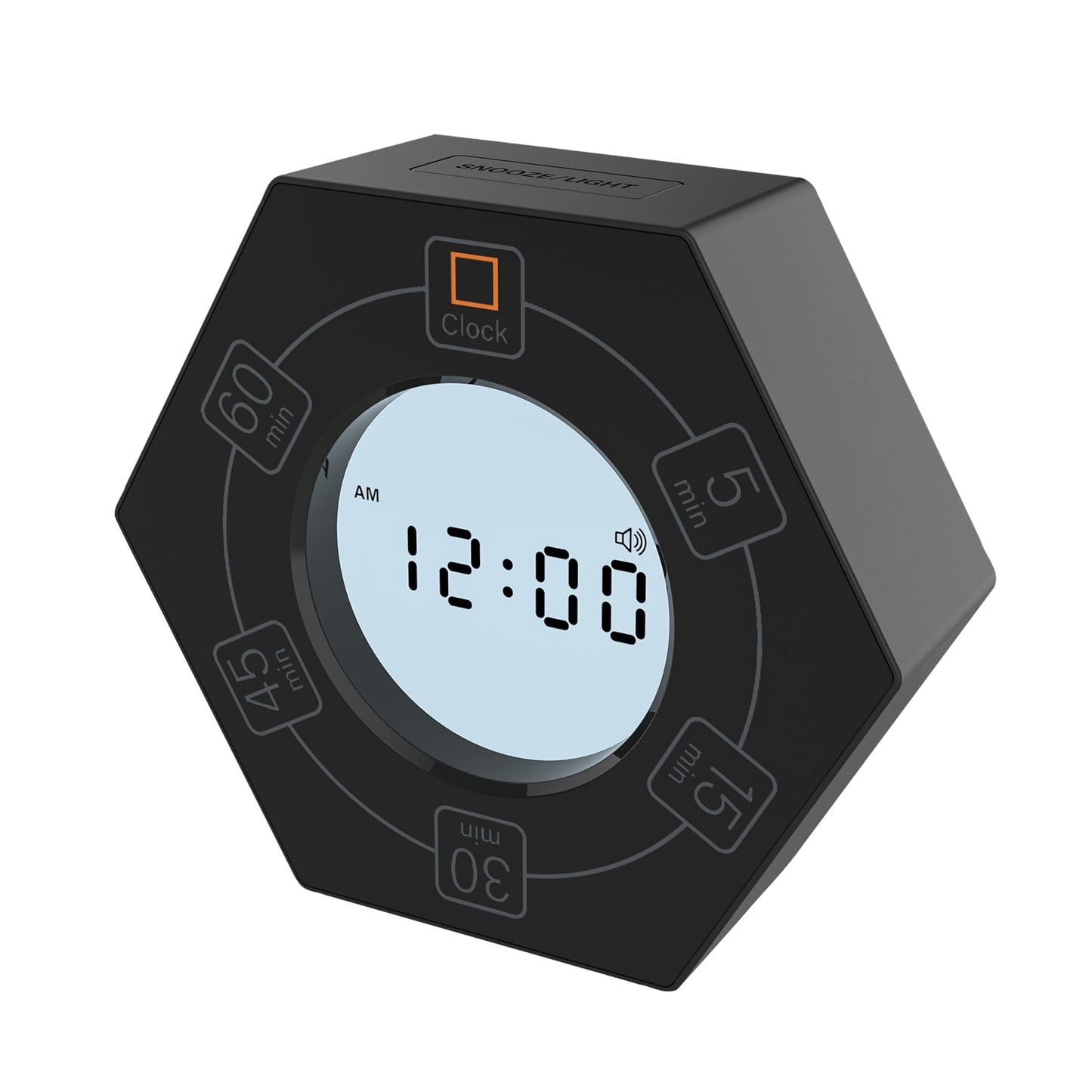 Home & Office Timer with Clock, 5,15, 30, 45, 60 Minute Preset Countdown Timer, Easy-to-Use Time Management Tool (Cyan)