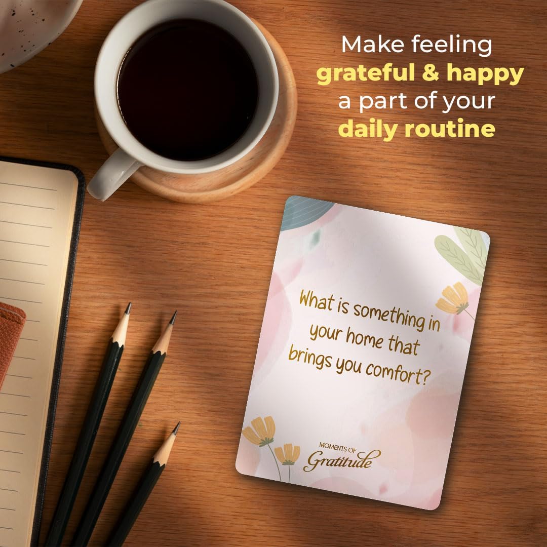 ThinkPsych Moments of Gratitude Deck - 52 Cards to Promote Positivity & Mindfulness - Positive Affirmations Cards & Uplifting Gifts - Inspiring Gratitude Journal Prompts