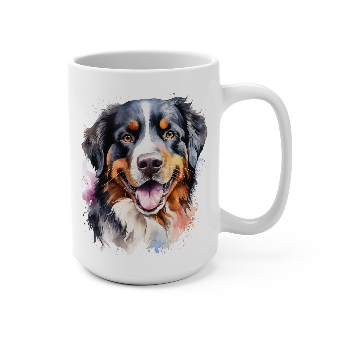 Bernese Mountain Dog Lover Mug 15oz, Cute Puppy Coffee Cup, Dog Mom Gift, Pet Owner Present, Animal Lover Drinkware