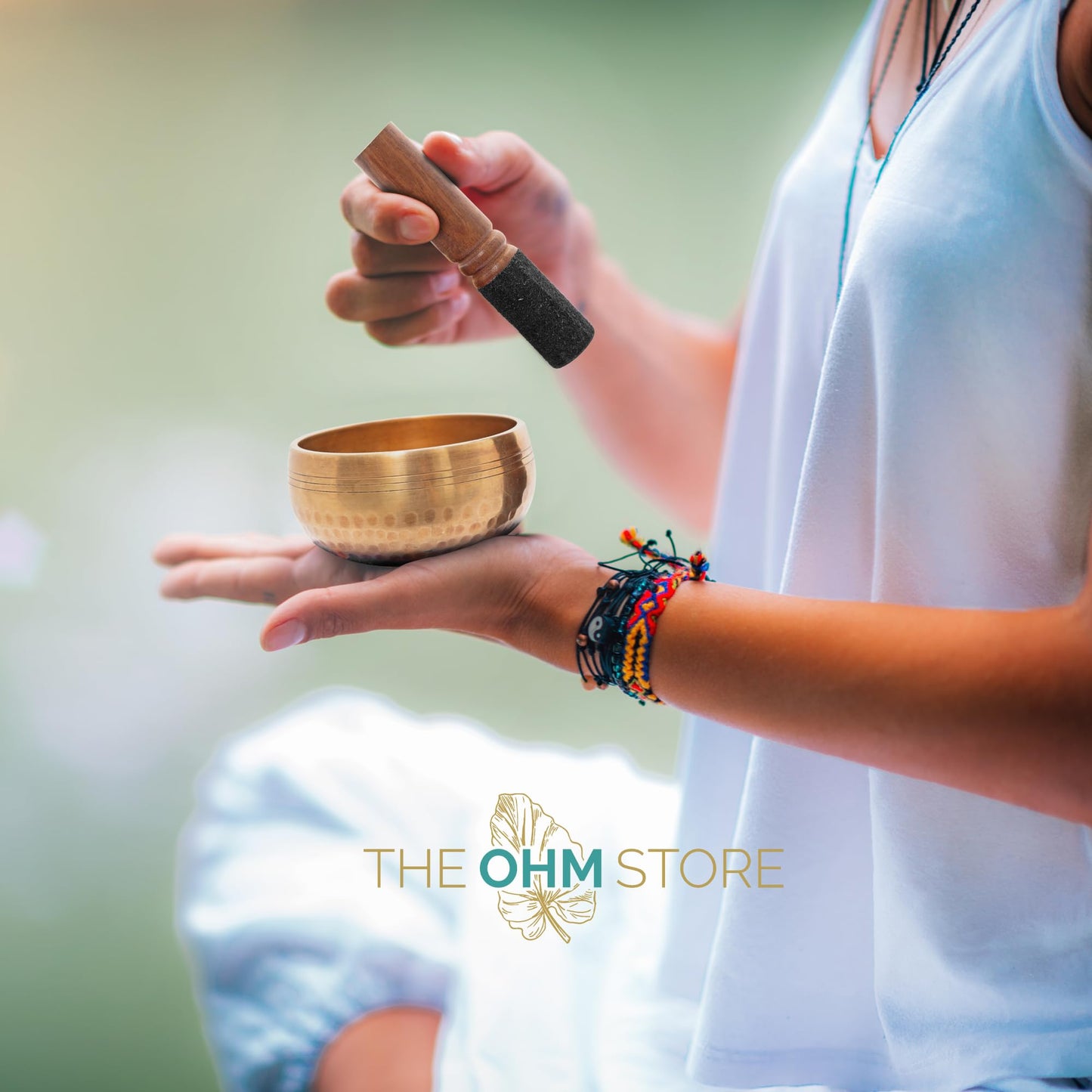 Ohm Store Tibetan Singing Bowl Set — Meditation Sound Bowl Handcrafted in Nepal for Yoga, Chakra Healing, Mindfulness, and Stress Relief — Unique Spiritual Gifts for Women and Men