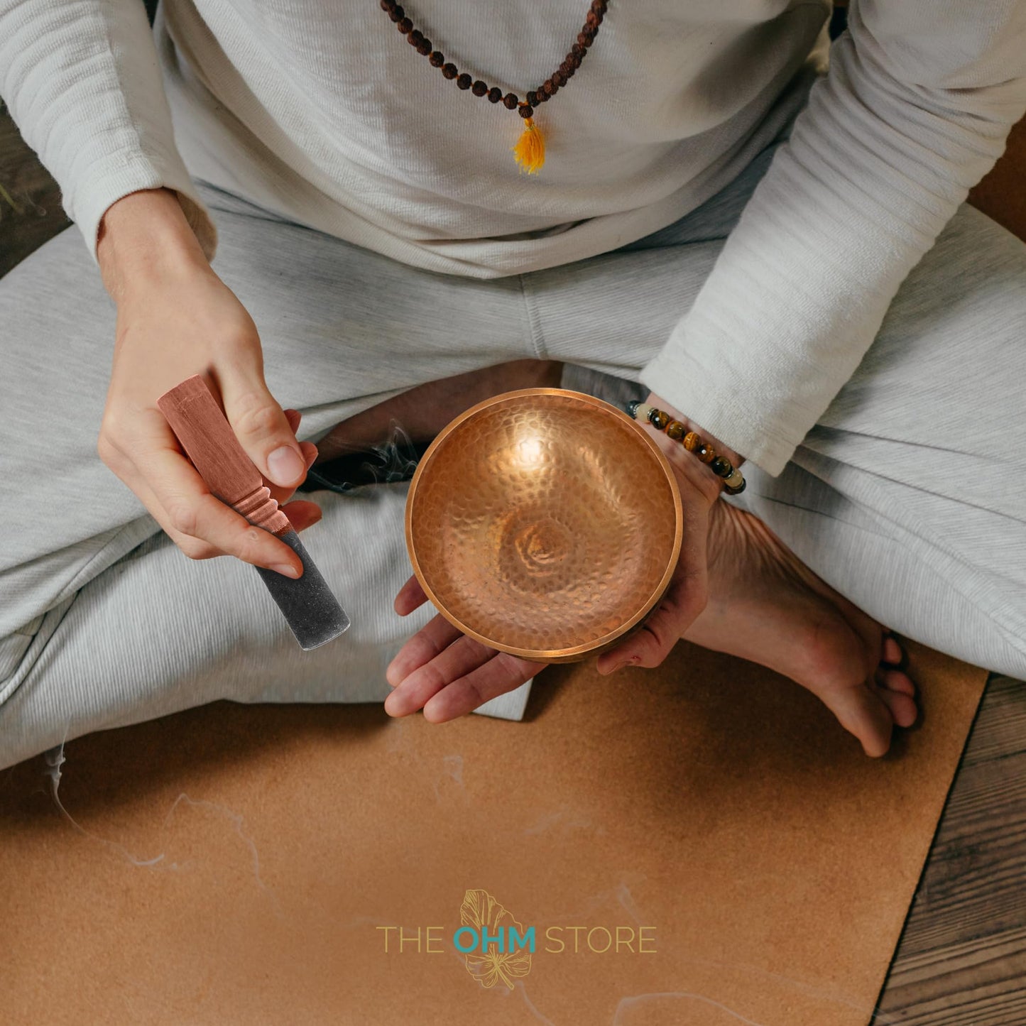 Ohm Store Tibetan Singing Bowl Set — Meditation Sound Bowl Handcrafted in Nepal for Yoga, Chakra Healing, Mindfulness, and Stress Relief — Unique Spiritual Gifts for Women and Men