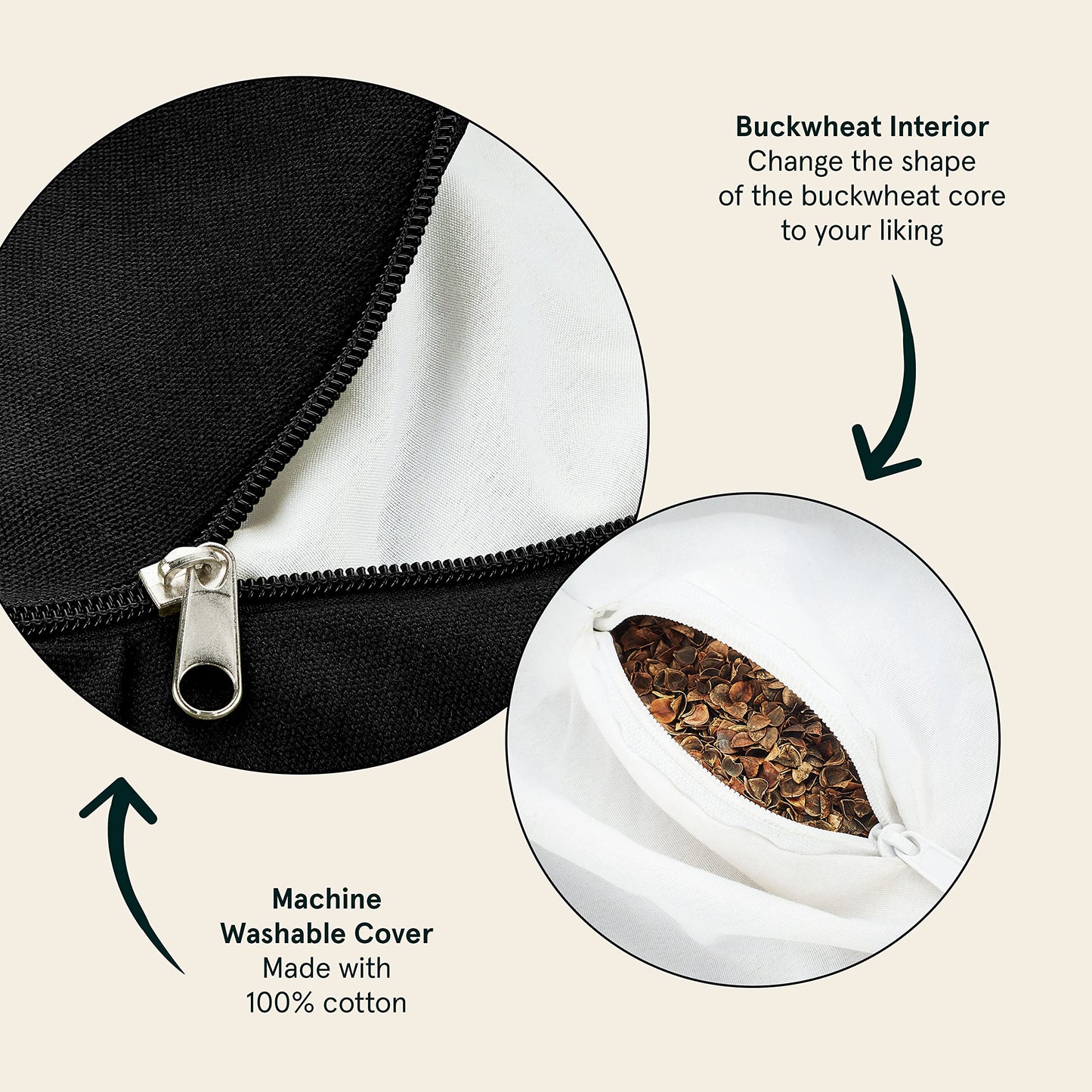 Retrospec Sedona Zafu Meditation Cushion Filled w/Buckwheat Hulls - Yoga Pillow for Meditation Practices - Machine Washable 100% Cotton Cover & Durable Carry Handle; Crescent, Basil