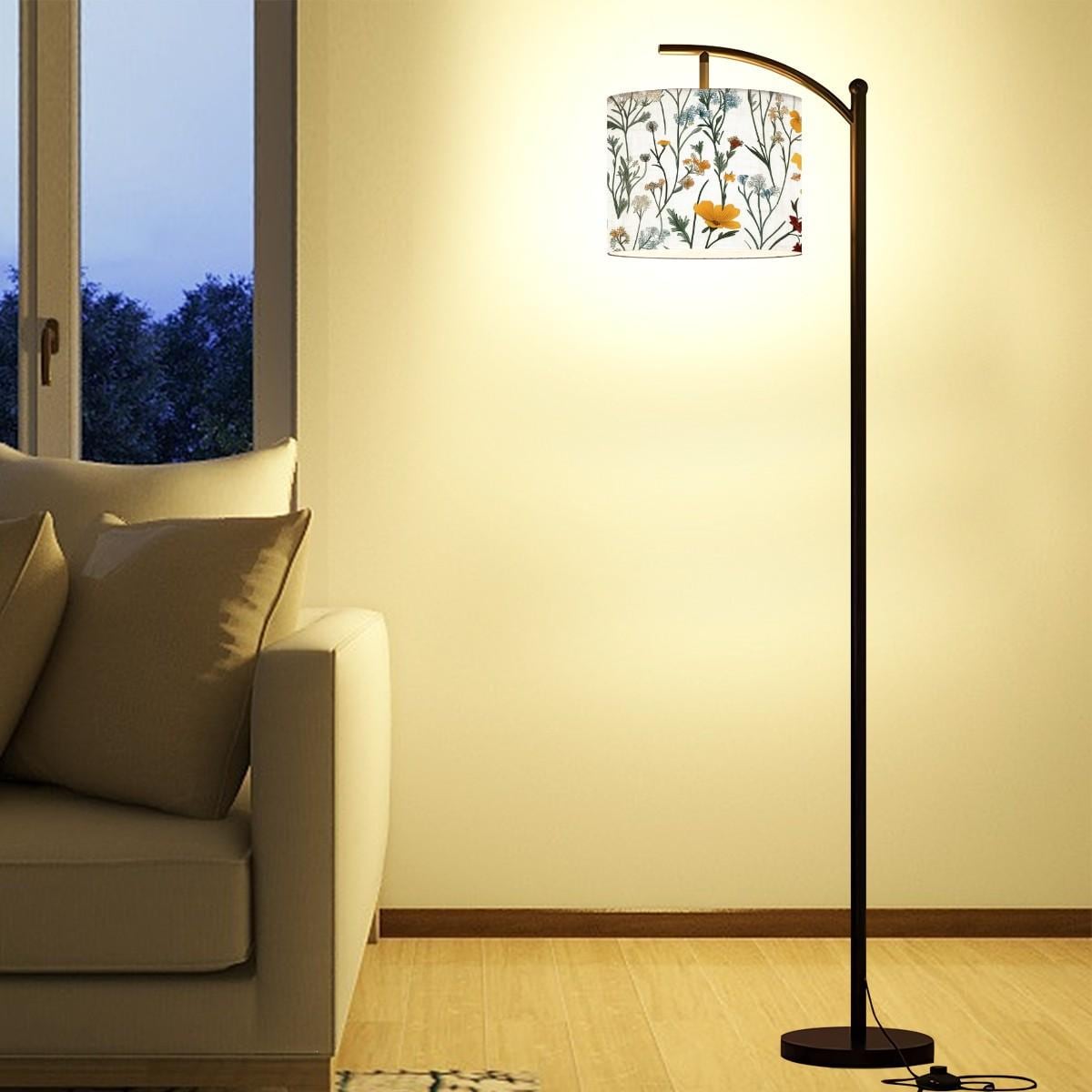 Colorful Chinoiserie Arc Floor Lamp | Wildflower Design & Home Decor Accent - Unique Modern Lighting Statement Piece