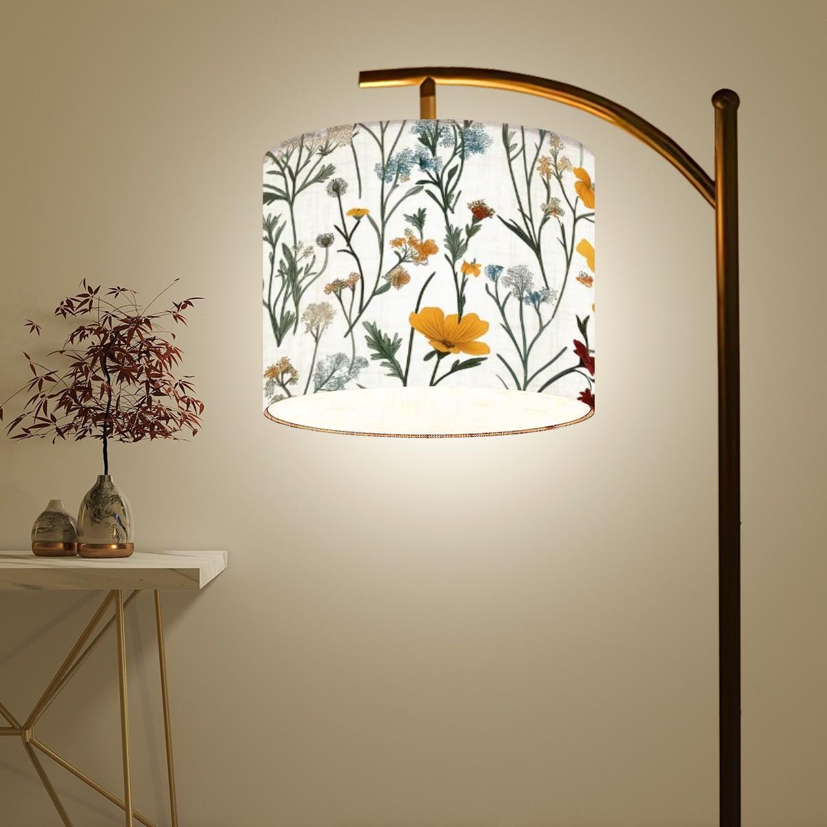 Colorful Chinoiserie Arc Floor Lamp | Wildflower Design & Home Decor Accent - Unique Modern Lighting Statement Piece