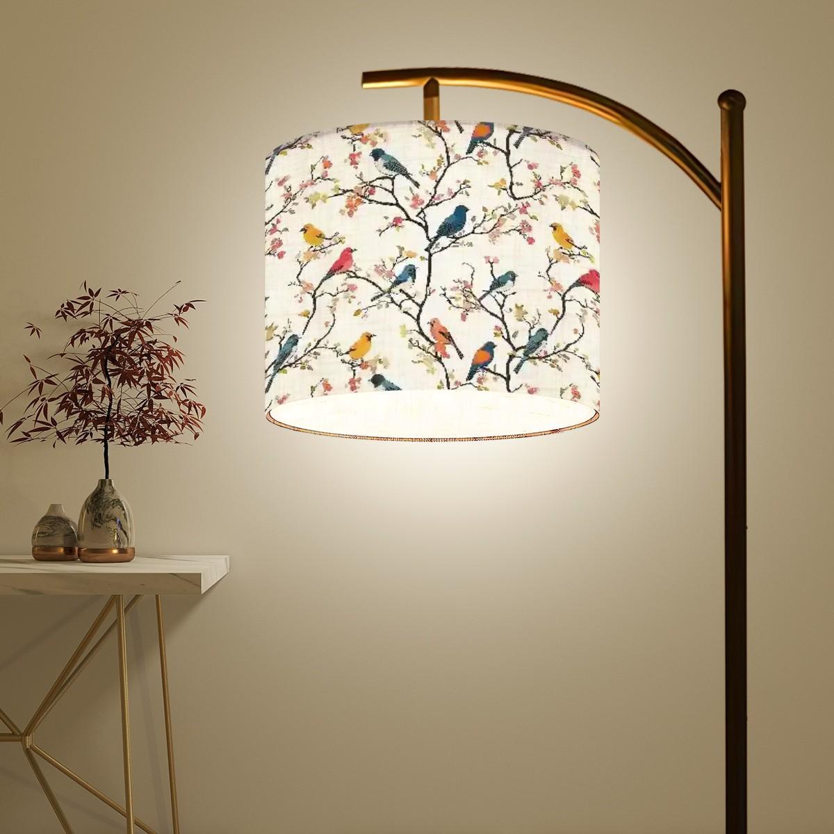 Vintage Birds Arc Floor Lamp with Unique Design, Soft Lighting for Living Room, Bedroom, Home Decor