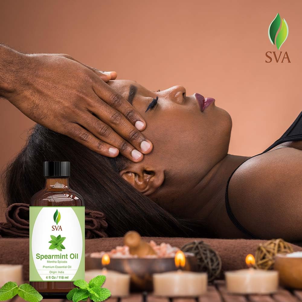 SVA Eucalyptus Essential Oil Organic – 4 Fl Oz – 100% Natural Organic Eucalyptus Oil - for Diffuser, Hair, Face, Skin Care, Aromatherapy, Scalp and Body Massage, Soap and Candle Making - with Dropper