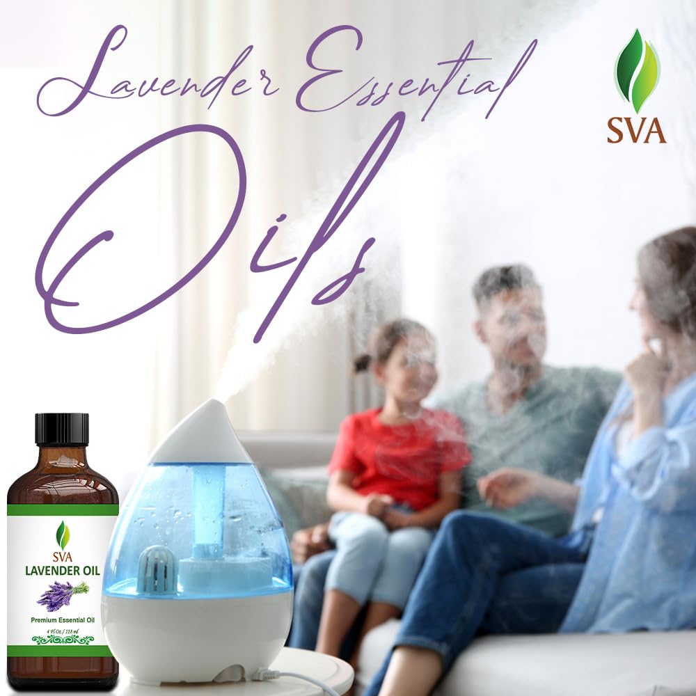 SVA Eucalyptus Essential Oil Organic – 4 Fl Oz – 100% Natural Organic Eucalyptus Oil - for Diffuser, Hair, Face, Skin Care, Aromatherapy, Scalp and Body Massage, Soap and Candle Making - with Dropper