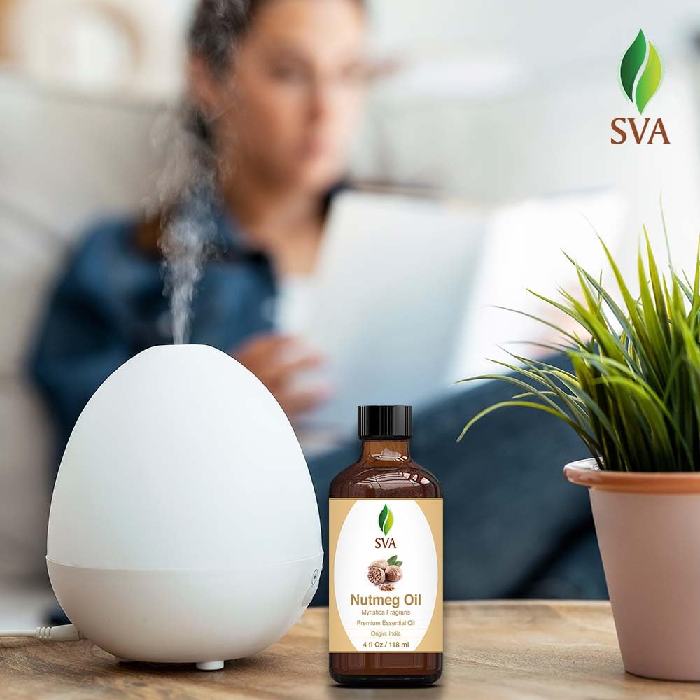 SVA Eucalyptus Essential Oil Organic – 4 Fl Oz – 100% Natural Organic Eucalyptus Oil - for Diffuser, Hair, Face, Skin Care, Aromatherapy, Scalp and Body Massage, Soap and Candle Making - with Dropper