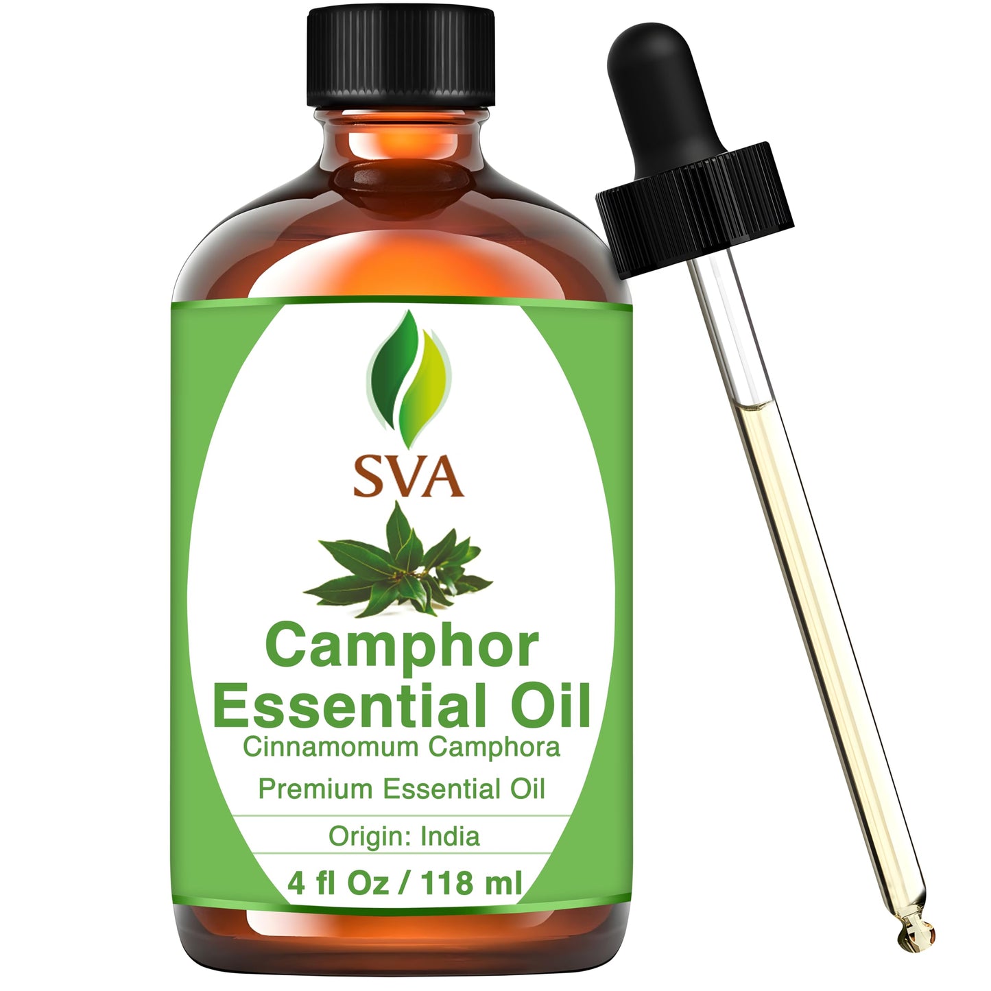 SVA Eucalyptus Essential Oil Organic – 4 Fl Oz – 100% Natural Organic Eucalyptus Oil - for Diffuser, Hair, Face, Skin Care, Aromatherapy, Scalp and Body Massage, Soap and Candle Making - with Dropper