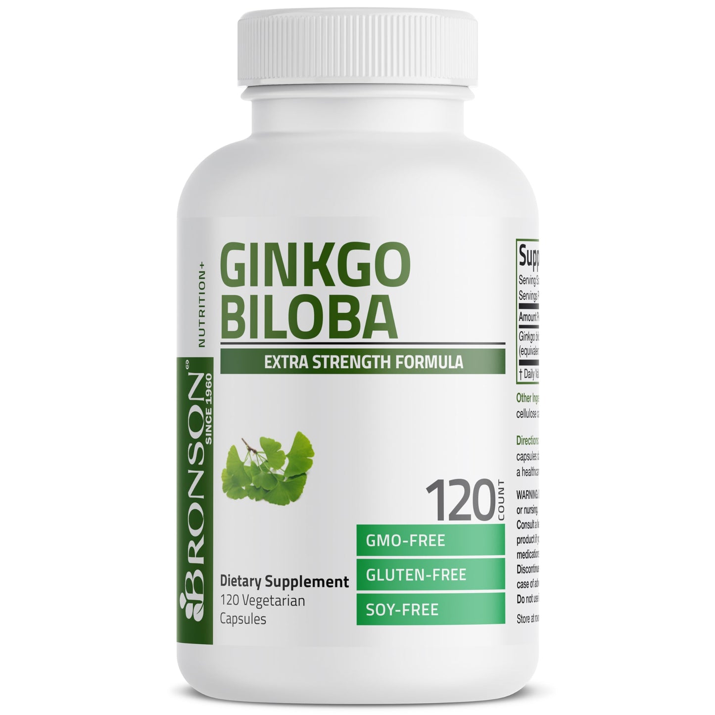 Bronson Ginkgo Biloba Extra Strength Supports Brain Function & Memory Support, 120 Vegetarian Capsules