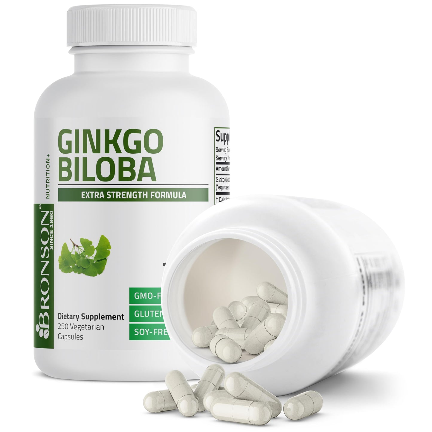 Bronson Ginkgo Biloba Extra Strength Supports Brain Function & Memory Support, 120 Vegetarian Capsules