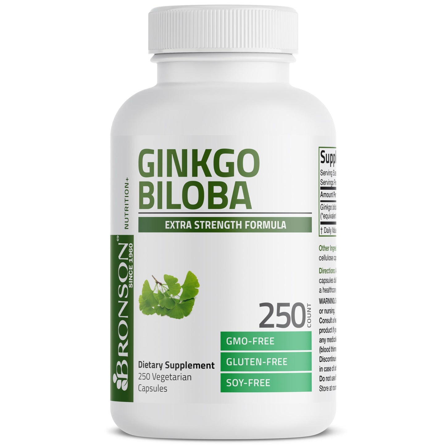 Bronson Ginkgo Biloba Extra Strength Supports Brain Function & Memory Support, 120 Vegetarian Capsules