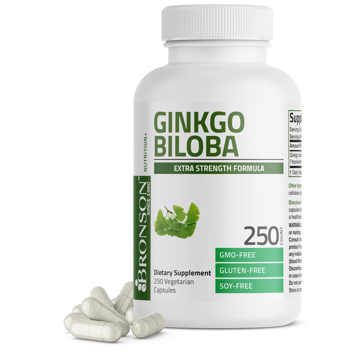 Bronson Ginkgo Biloba Extra Strength Supports Brain Function & Memory Support, 120 Vegetarian Capsules