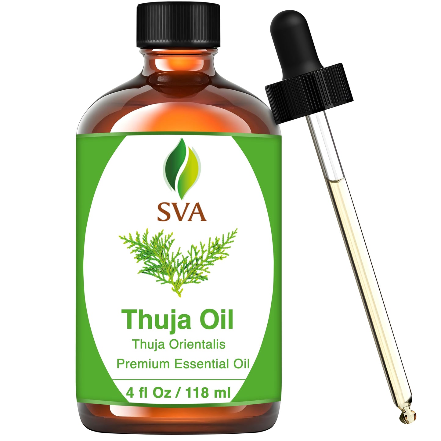 SVA Eucalyptus Essential Oil Organic – 4 Fl Oz – 100% Natural Organic Eucalyptus Oil - for Diffuser, Hair, Face, Skin Care, Aromatherapy, Scalp and Body Massage, Soap and Candle Making - with Dropper