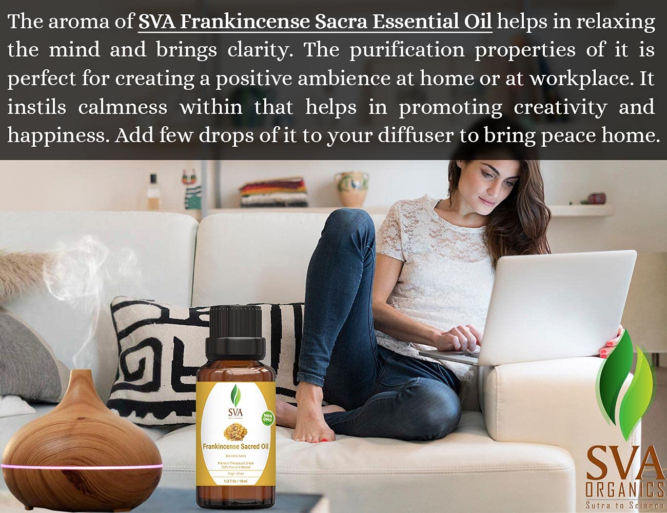 SVA Eucalyptus Essential Oil Organic – 4 Fl Oz – 100% Natural Organic Eucalyptus Oil - for Diffuser, Hair, Face, Skin Care, Aromatherapy, Scalp and Body Massage, Soap and Candle Making - with Dropper