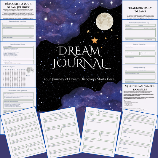 Digital Dream Journal & Planner | PDF Printable & Interactive Version | Dream Tracker, Symbol Log, Lucid Dreams | Self-Discovery Journal | Digital Download