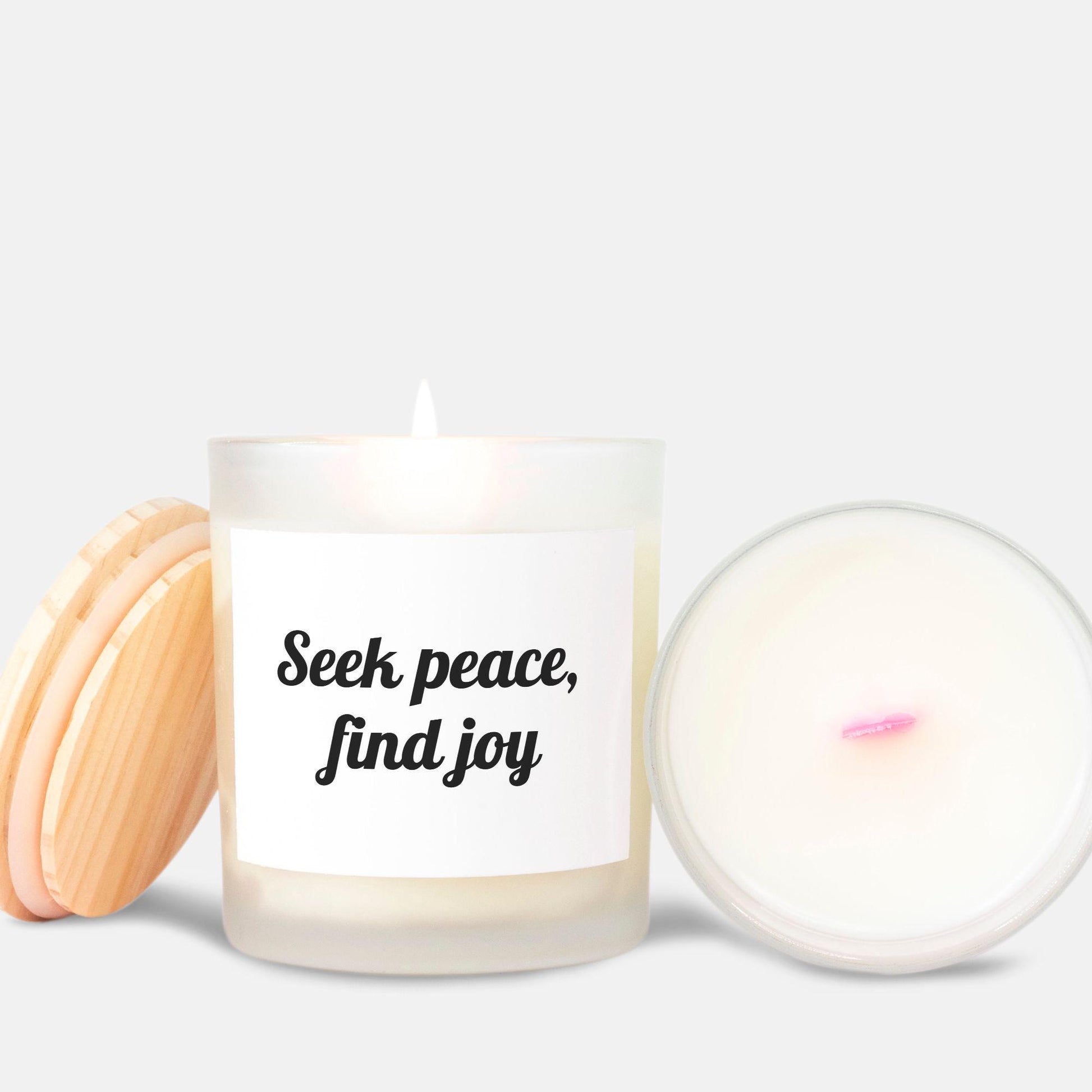 Seek peace - Candle Frosted (Pink Wick) Glass